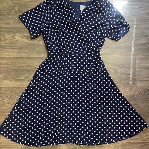 Rabbit Rabbit Rabbit Designs Navy Polka Dot Dress